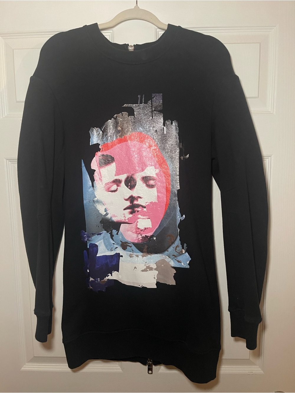 Versus Versace Black Sweatshirt with Pink & Blue Graphic Face